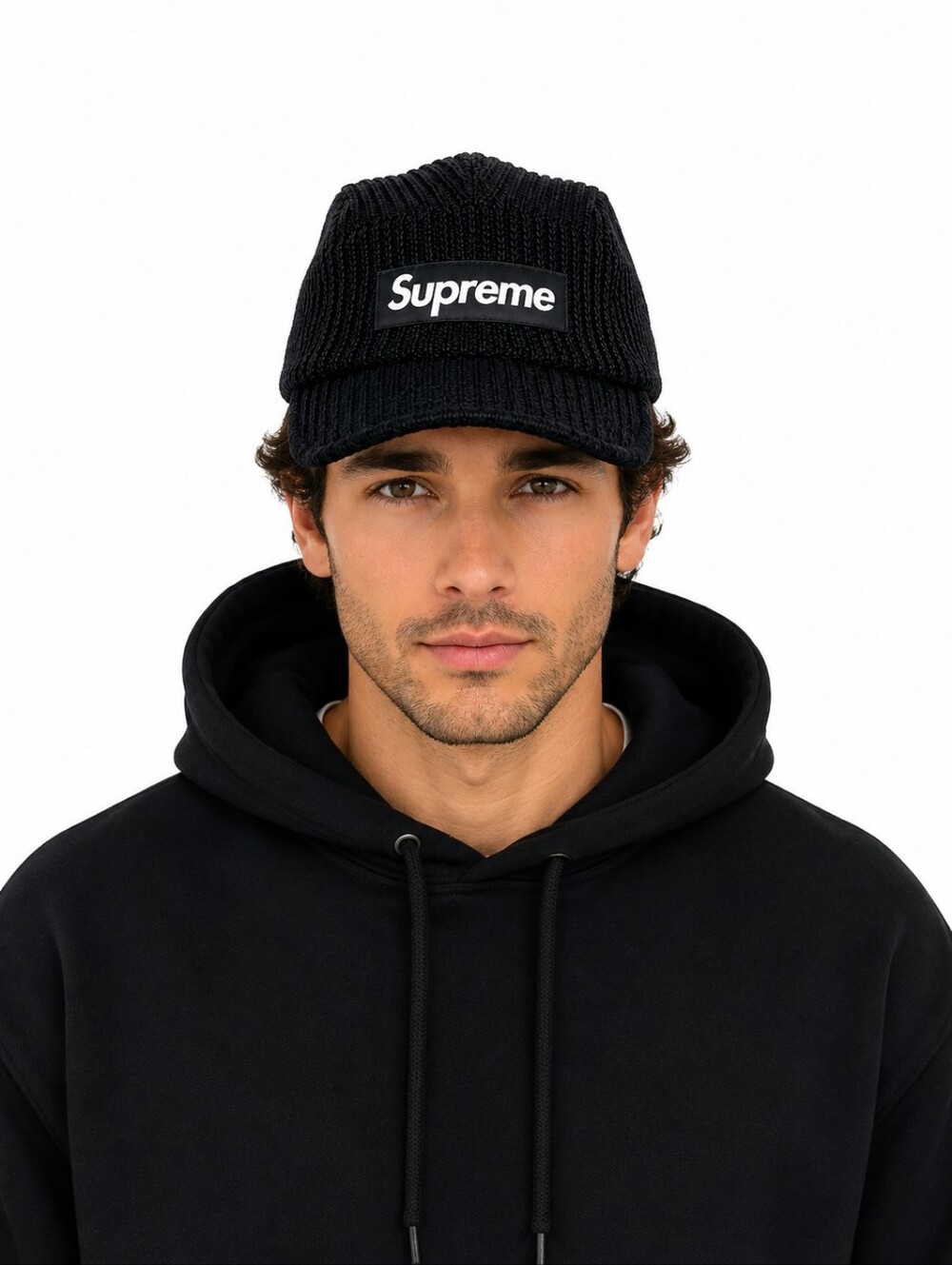 Supreme String Camp Cap Black SS21 Knit Adjustable Hat One Size Unisex